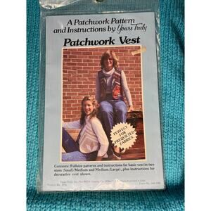 Sewing pattern quilted patchwork vest 1980s boho Size Small Medium Large